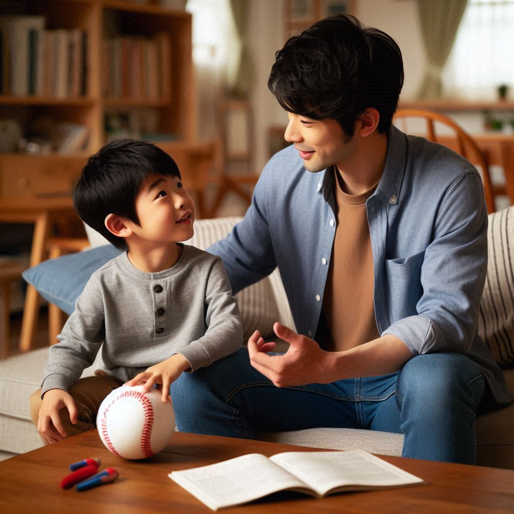 father_son_baseball_talk_living_room