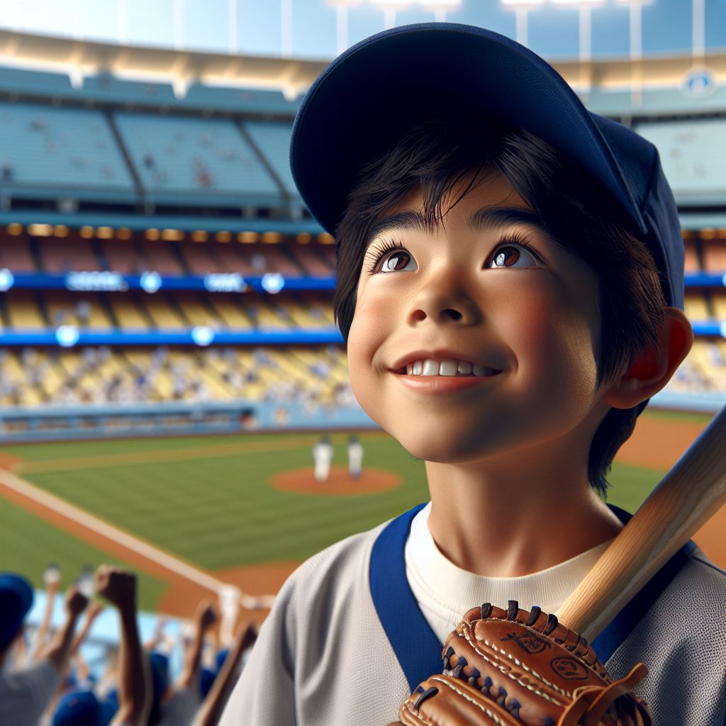 Boy in Dodgers uniform dreams.2