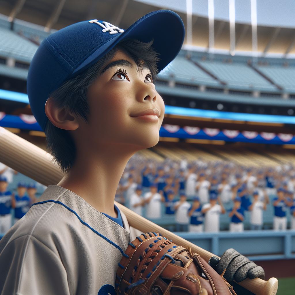 Boy in Dodgers uniform dreams.4