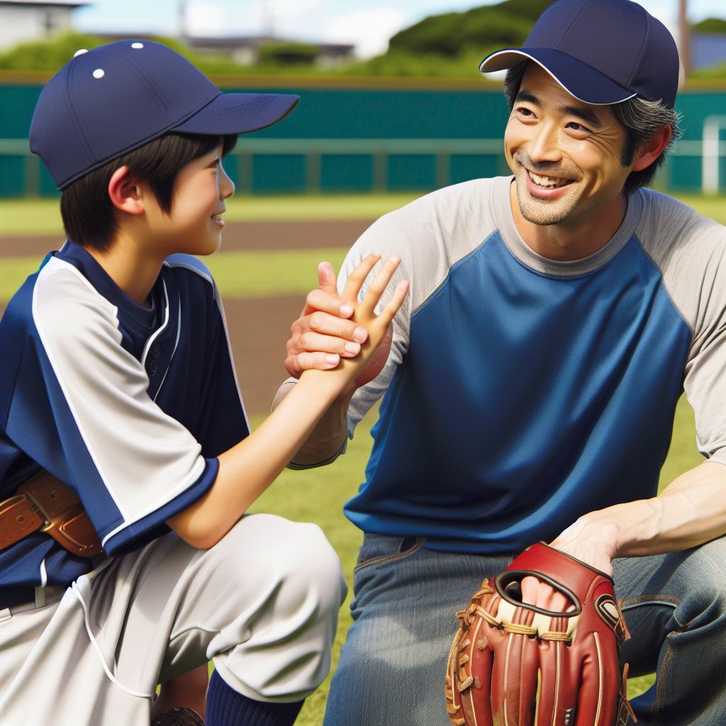 Coach high-fiving young player