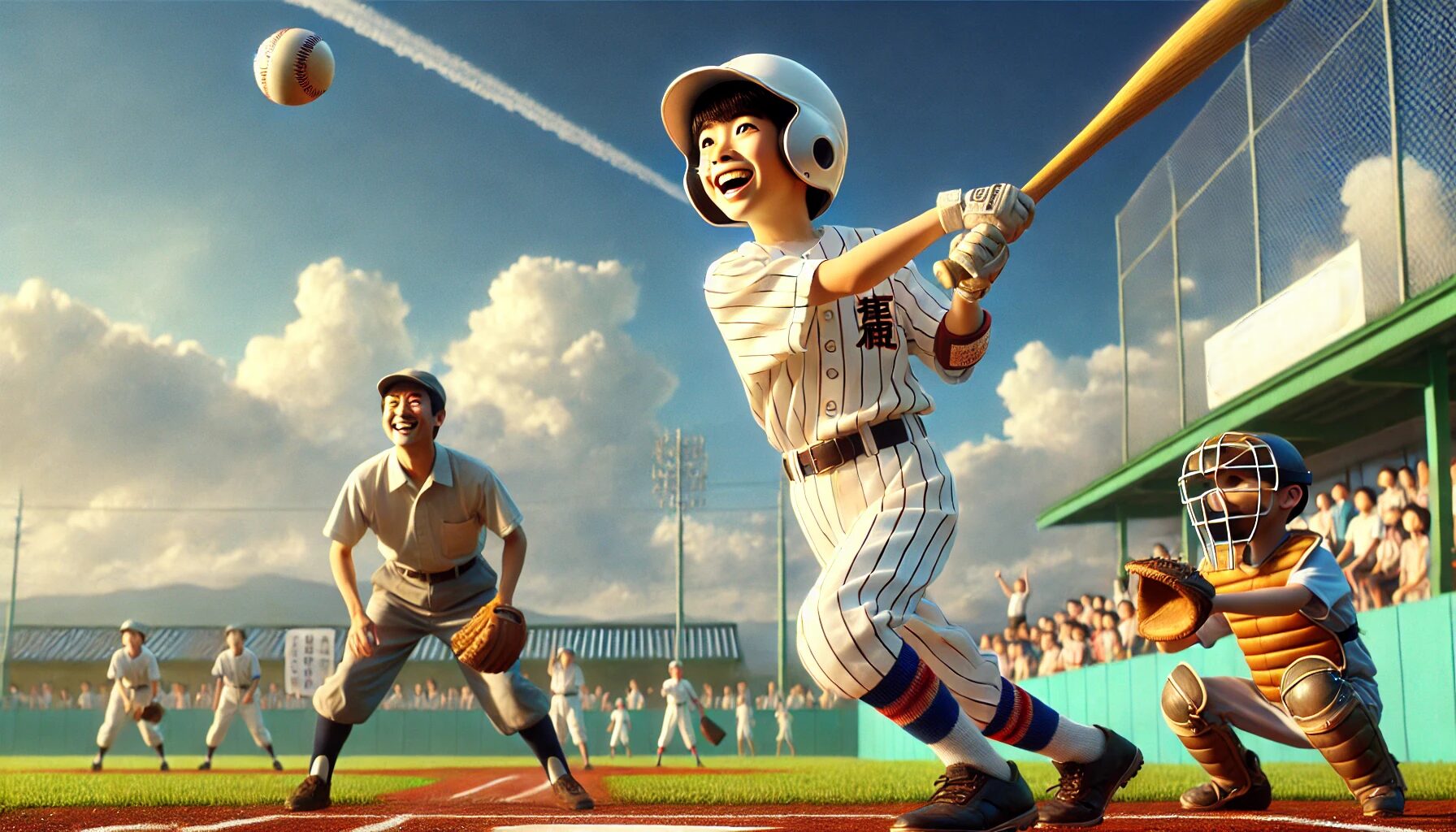 DALL·E 2025-02-20 08.46.30 - A highly realistic, high-quality snapshot-style image of a vibrant baseball practice scene on a brightly lit outdoor field. The sky is a clear blue wi