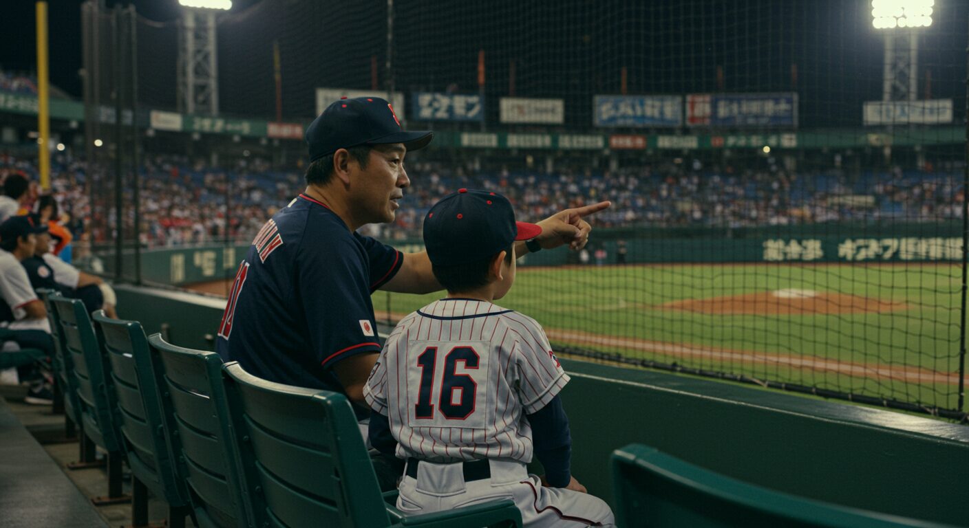 原口文仁選手の引退から人間力を学ぶ野球親子の様子