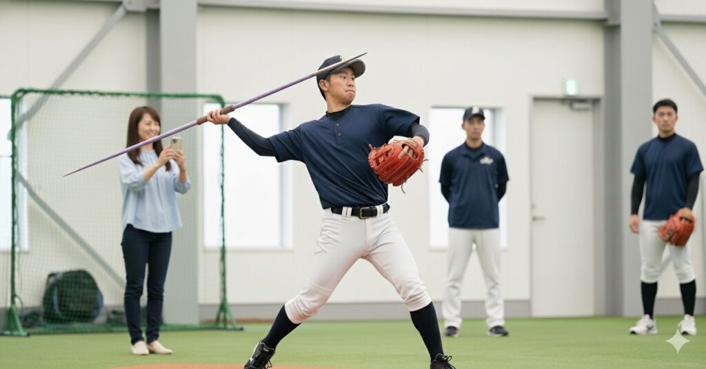 やり投げトレーニングで全身の連動を学ぶ少年野球の投手