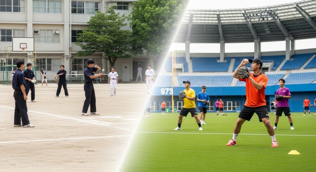 学校部活と地域クラブの対比