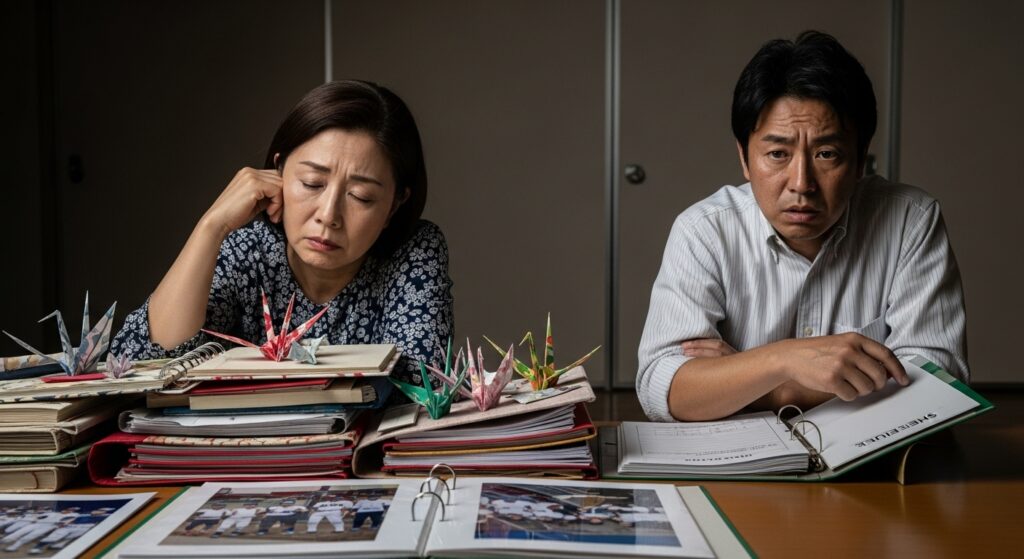 ノートパソコンとスマホを使い、AIツールで手軽に卒団ムービーを作成するITパパ