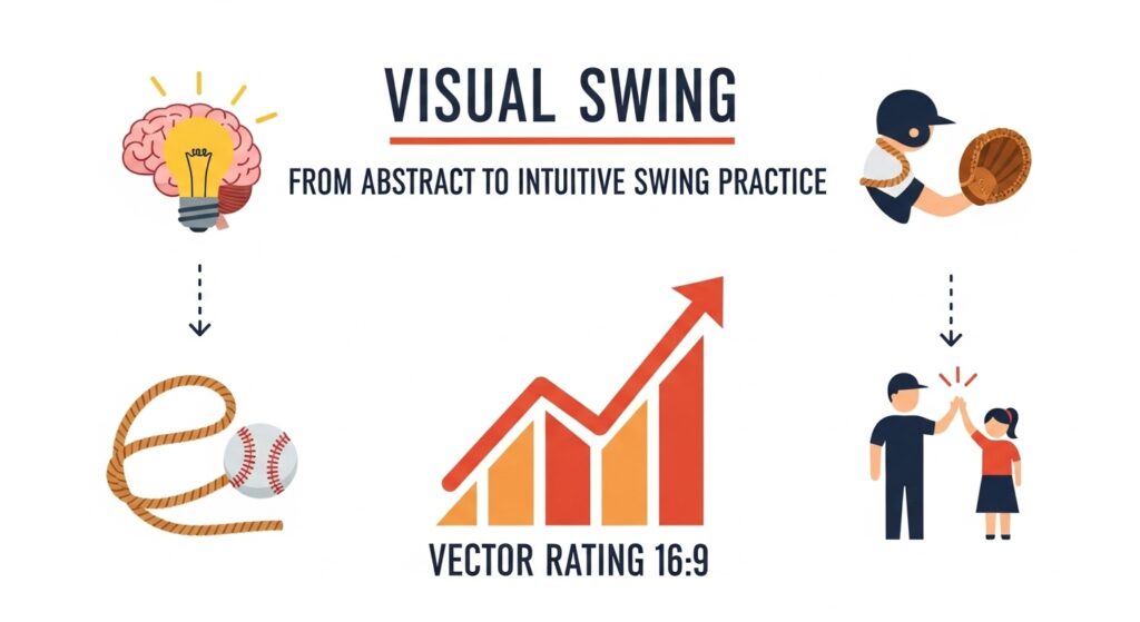 ロープ練習法で得られるレベルスイング習得の4つのメリットをまとめたインフォグラフィック