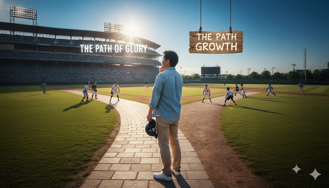 少年野球のチーム選びの岐路に立つ父親