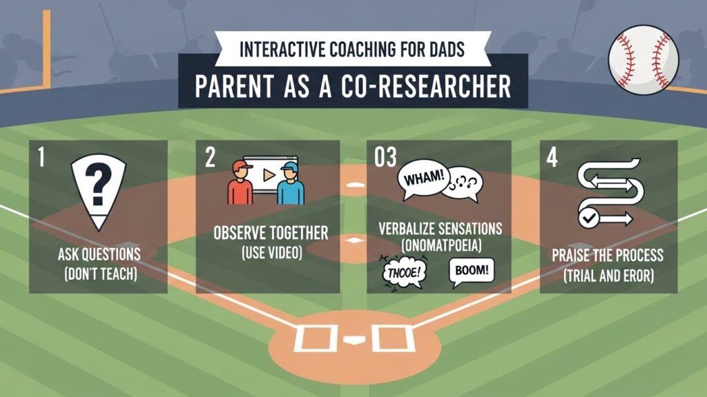 野球未経験パパのための対話型コーチング要点まとめ図解