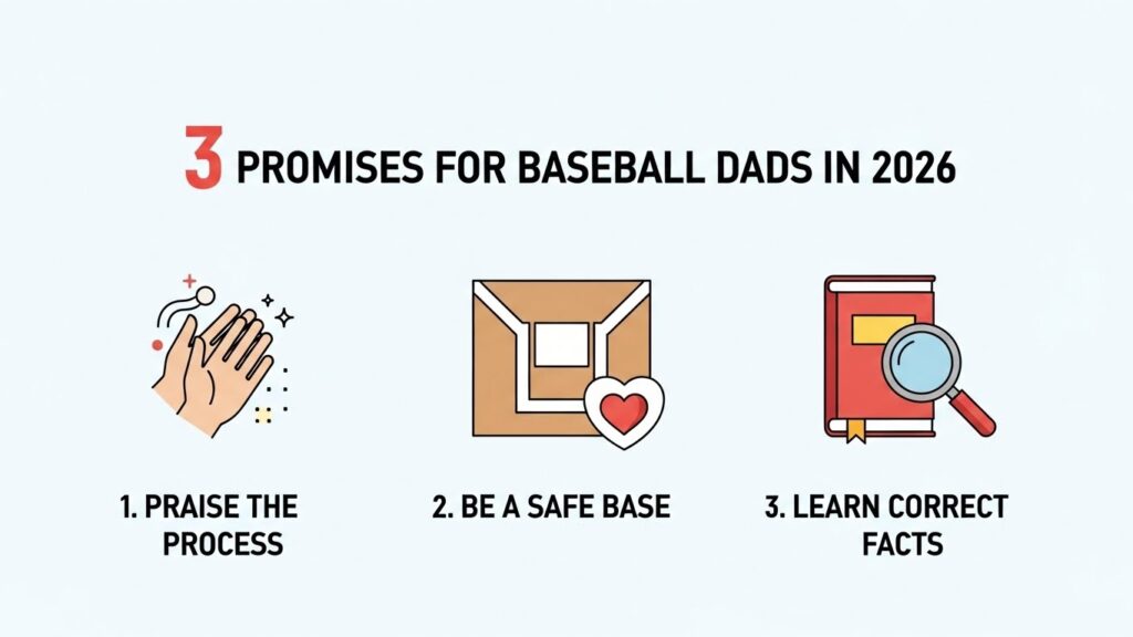 2026年野球パパの3つの約束インフォグラフィック