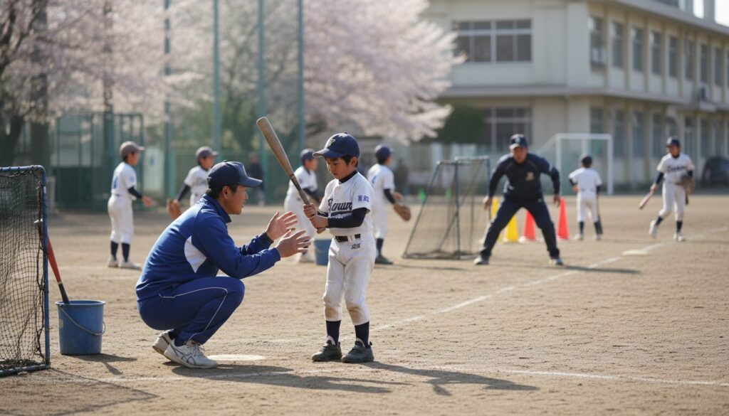 待ち時間ゼロ!コーチを独占してマンツーマン指導を受ける少年(生成AIによるイメージ)