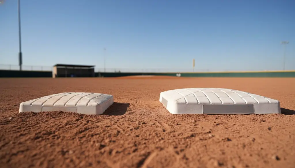 少年野球用と一般用のホームベースの大きさ比較(生成AIによるイメージ)