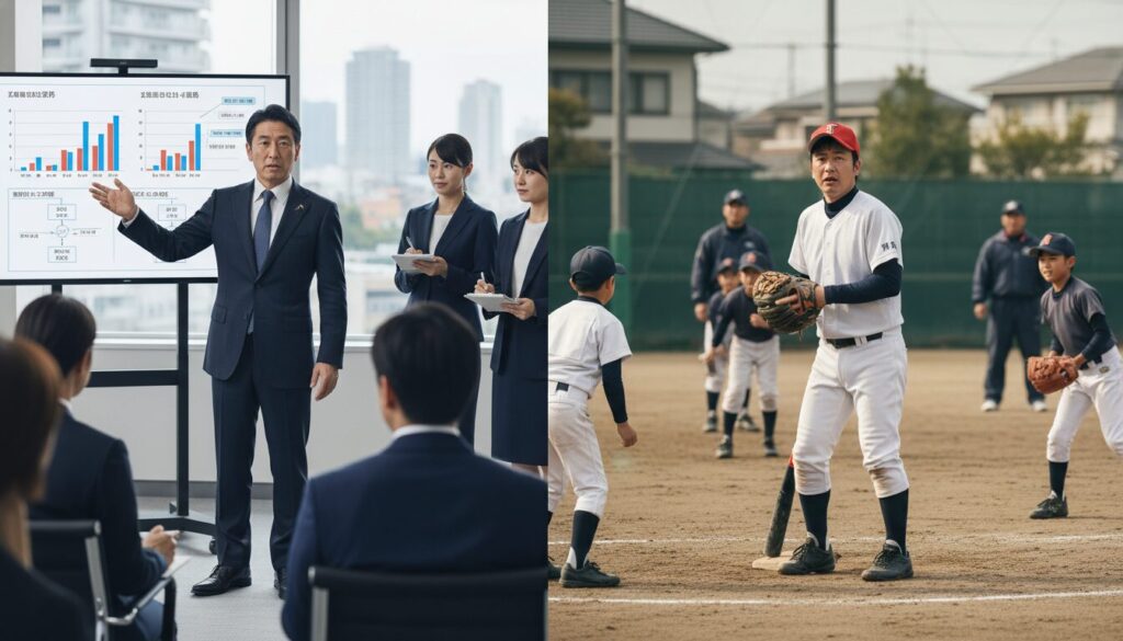 大人の常識が通用しないグラウンドの現実(生成AIによるイメージ)