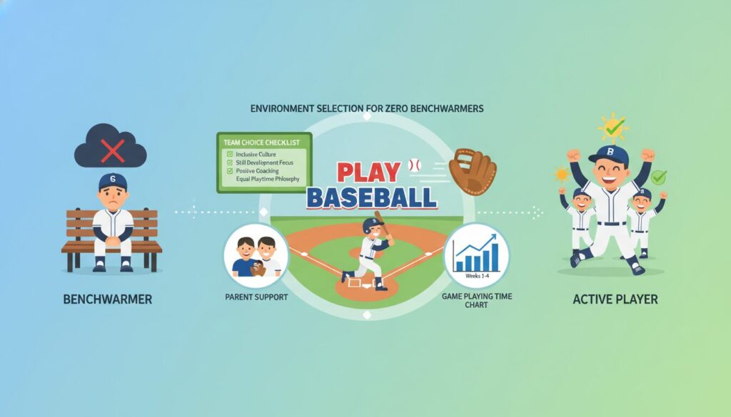 補欠ゼロの環境選びと親のサポート手順を示したインフォグラフィック(生成AIによるイメージ)
