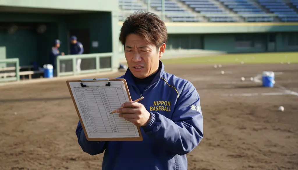 部員不足とルール改正に悩む少年野球の指導者（生成AIによるイメージ）