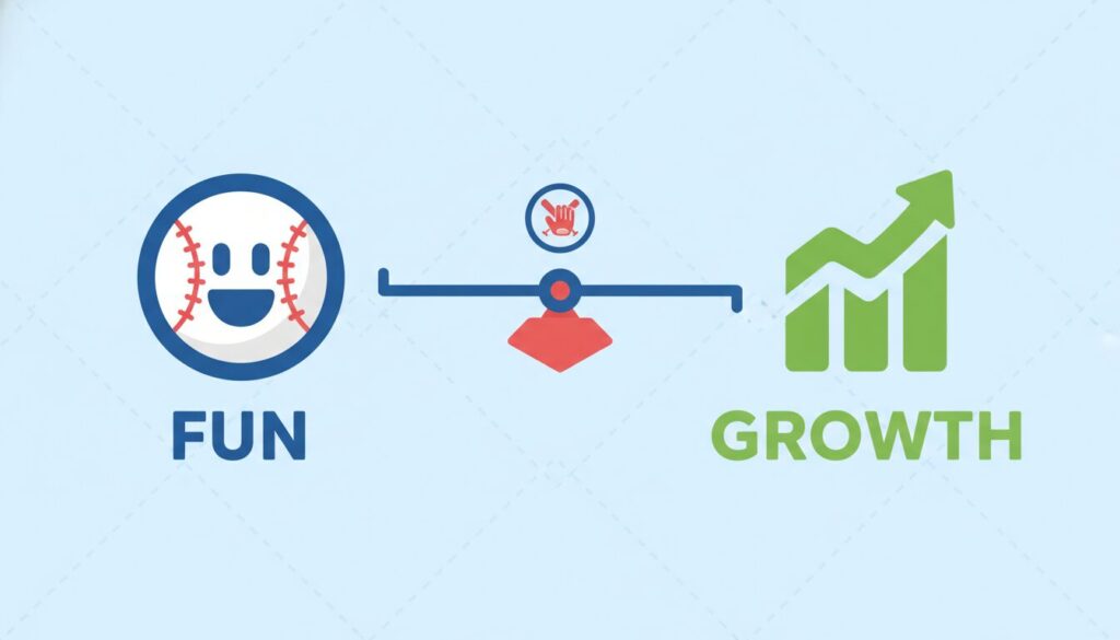 楽しさと成長のバランスを示すインフォグラフィック(生成AIによるイメージ)
