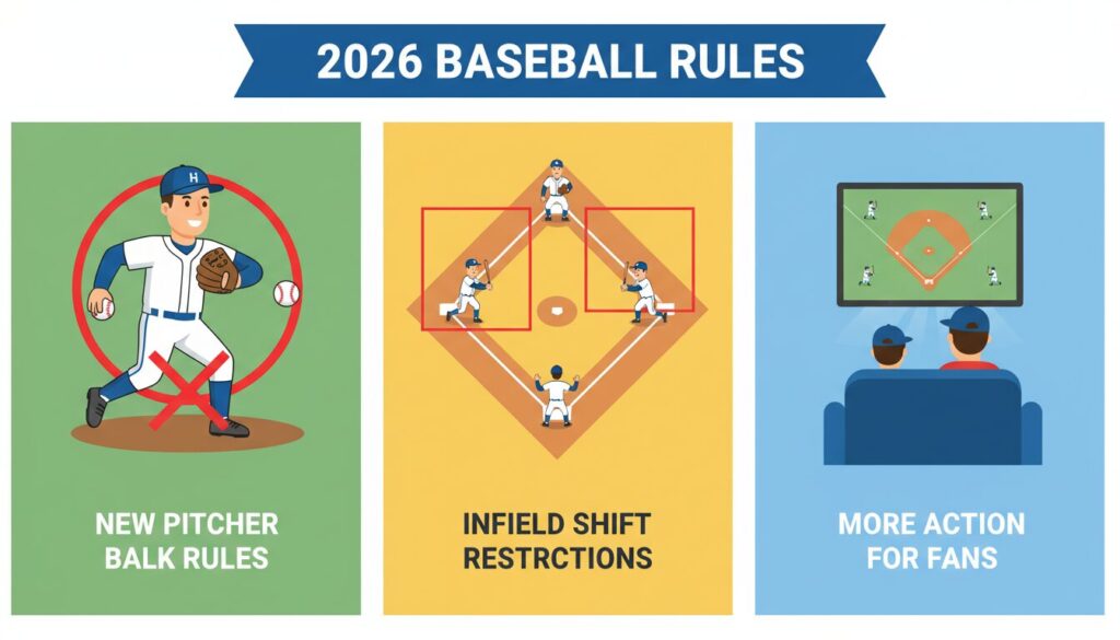 2026年プロ野球新ルールと少年野球への影響まとめ図解(生成AIによるイメージ)