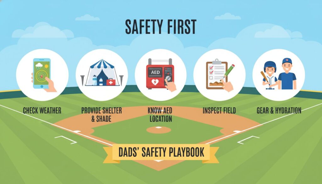 少年野球の安全管理アクションまとめ(生成AIによるイメージ)