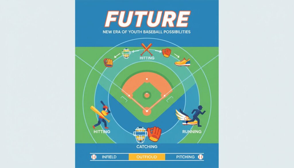 子供の多様な才能と可能性を示す少年野球のインフォグラフィック(生成AIによるイメージ)