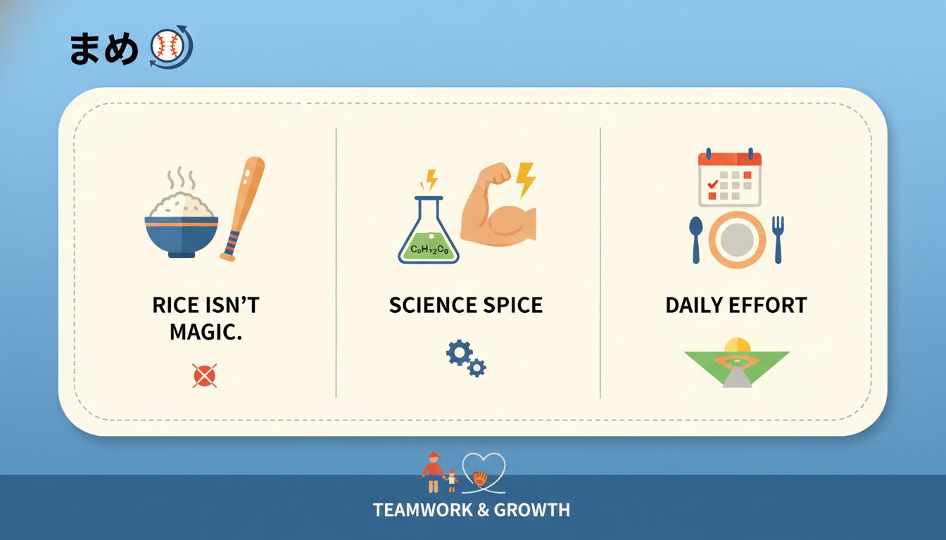 まとめの要点を整理したまとめイメージ (生成AIによるイメージ)