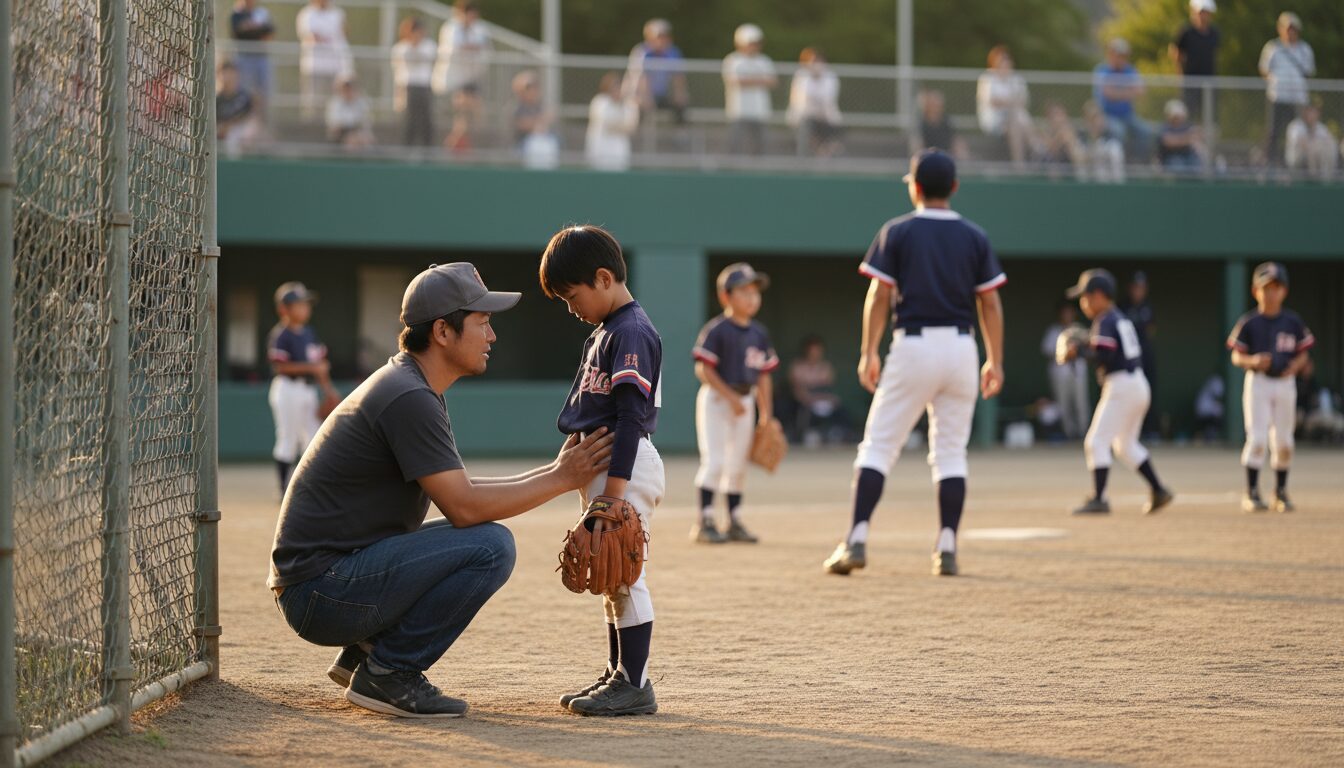 野球一辺倒の親が陥る「レギュラー志向」の罠と毒吐きを表現した本文中盤のイメージ (生成AIによるイメージ)
