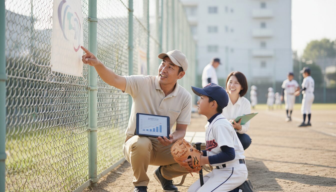 未経験パパこそ適任！チームの「プロデューサー」になろうを表現した本文中盤のイメージ (生成AIによるイメージ)