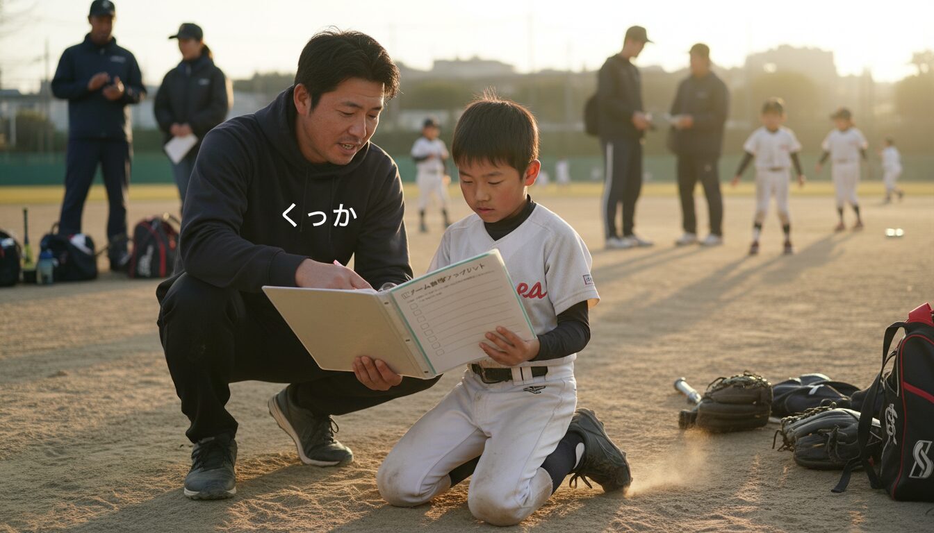 【実務編】我が子を守る！入部時・在籍中に確認すべき「チーム規約チェックリスト」を表現した本文中盤のイメージ (生成AIによるイメージ)