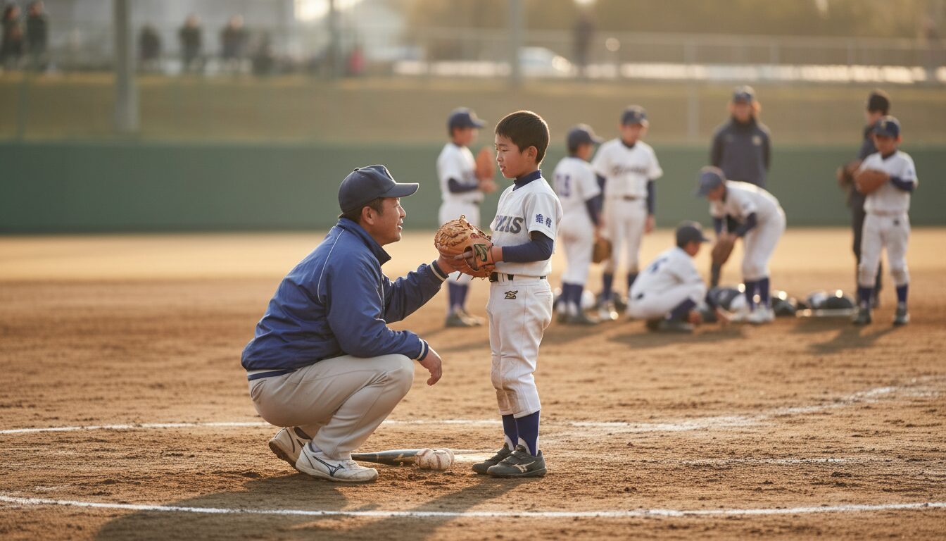 引退・卒団・閉部…その時、親は子供にどう声をかけるべきか？を表現した本文中盤のイメージ (生成AIによるイメージ)