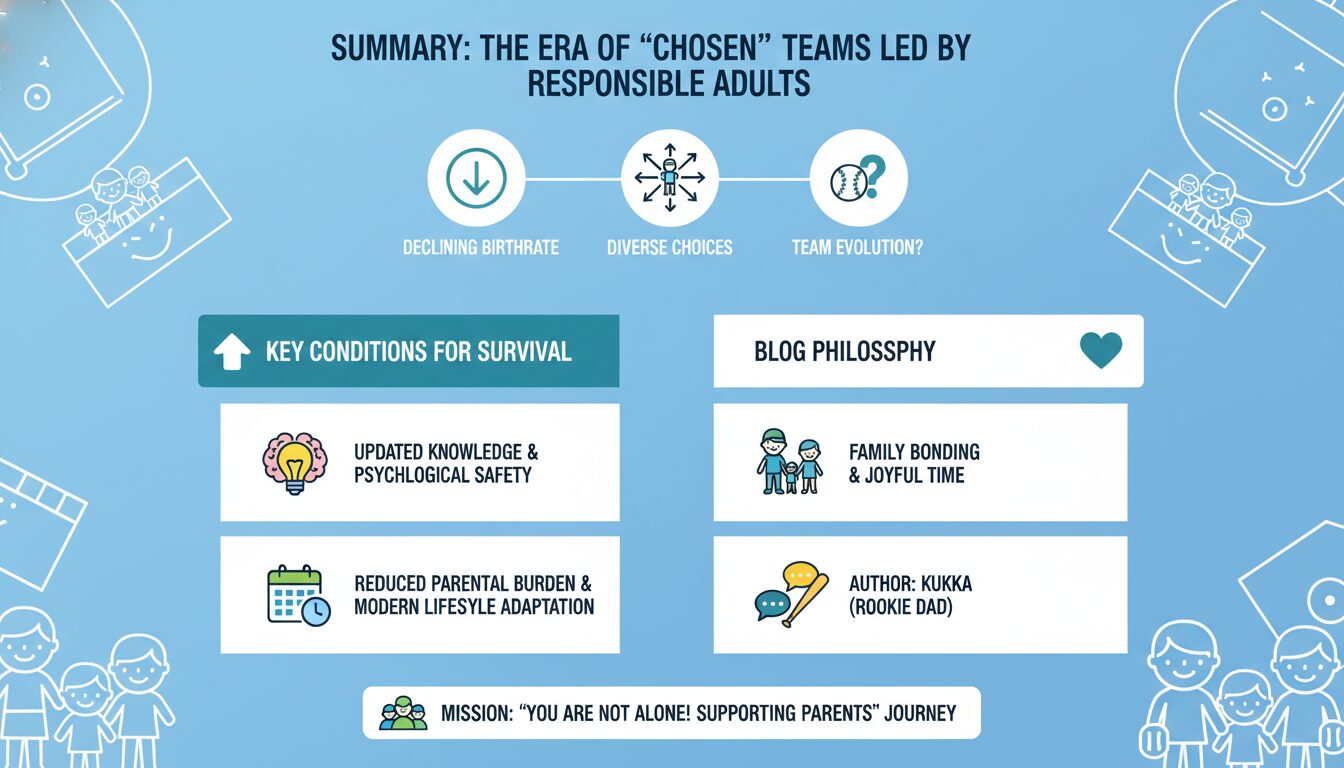 まとめ：大人が責任を果たすチームが「選ばれる」時代への要点を整理したまとめイメージ (生成AIによるイメージ)