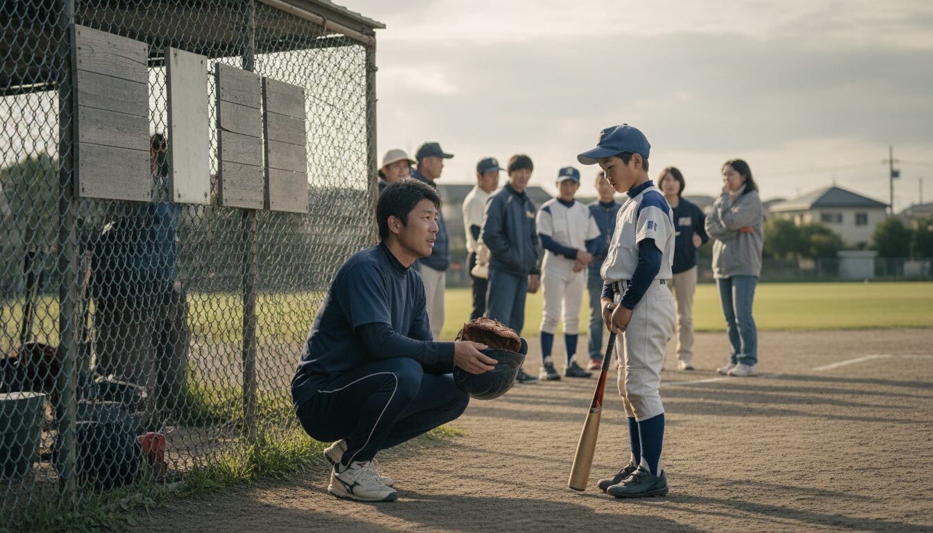 リトルリーグはなぜ「大人」を縛るのか？少年野球パパが知るべきルールの真意とチーム選びをイメージした親子の野球シーン (生成AIによるイメージ)