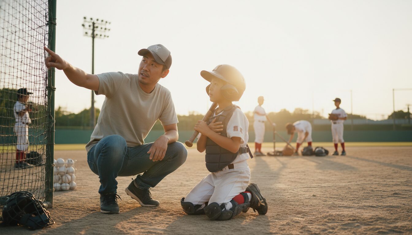 プロ野球の「危険スイング」厳罰化ニュースをどう読み解くかを表現した本文前半のイメージ (生成AIによるイメージ)