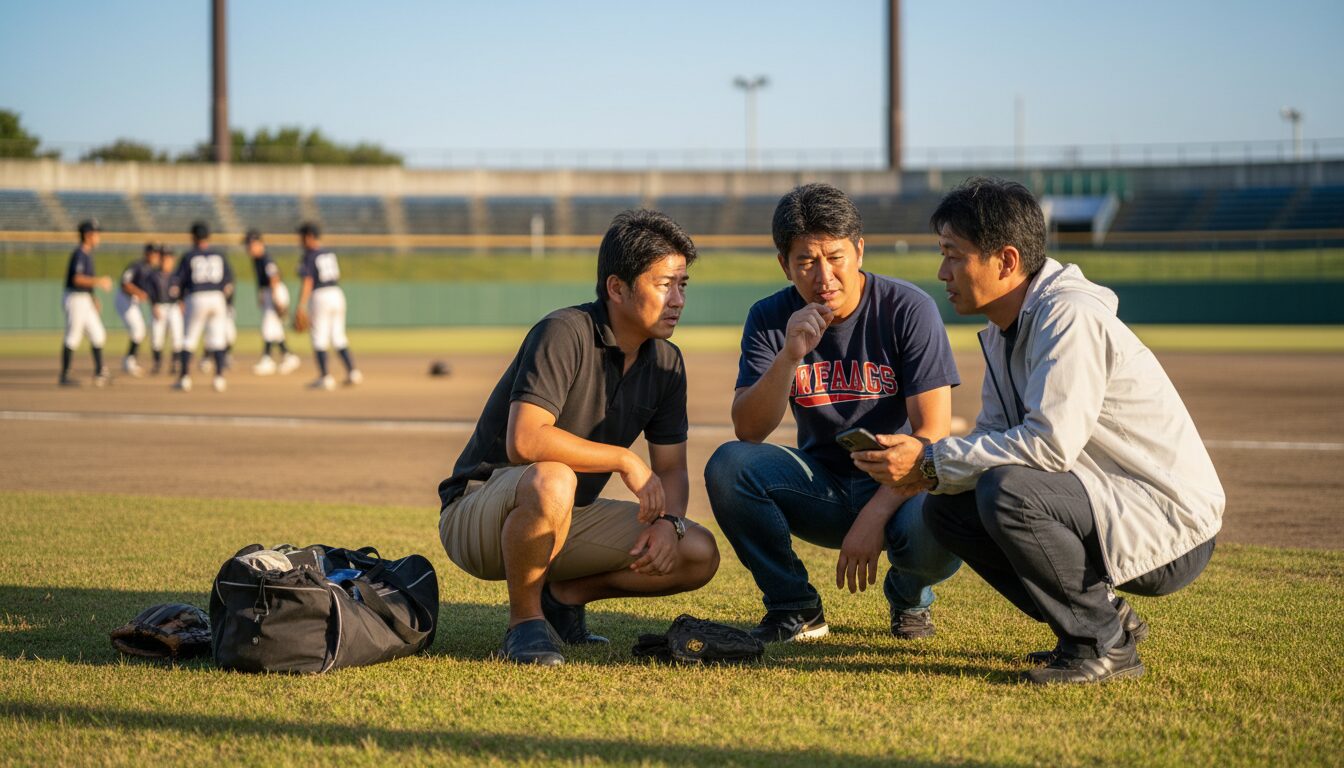 迫り来る「部活動の地域移行」と未経験パパのリアルな不安を表現した本文前半のイメージ (生成AIによるイメージ)