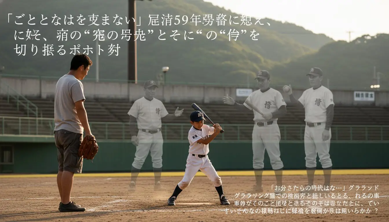 「子どもたちは生まれてない」呉港59年ぶり優勝に学ぶ、親の“過去”と子どもの“今”を切り離すサポート術をイメージした親子の野球シーン (生成AIによるイメージ)