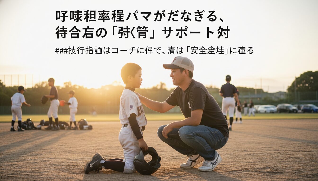 野球未経験パパだからできる、試合後の「引き算」サポート術を表現した本文中盤のイメージ (生成AIによるイメージ)