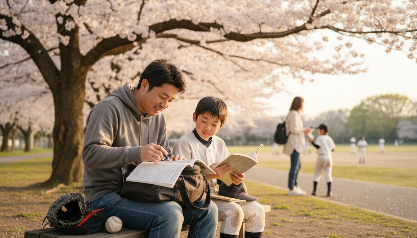「文武両道」は本当に可能？スポーツと学業を両立させる環境設計を表現した本文中盤のイメージ (生成AIによるイメージ)