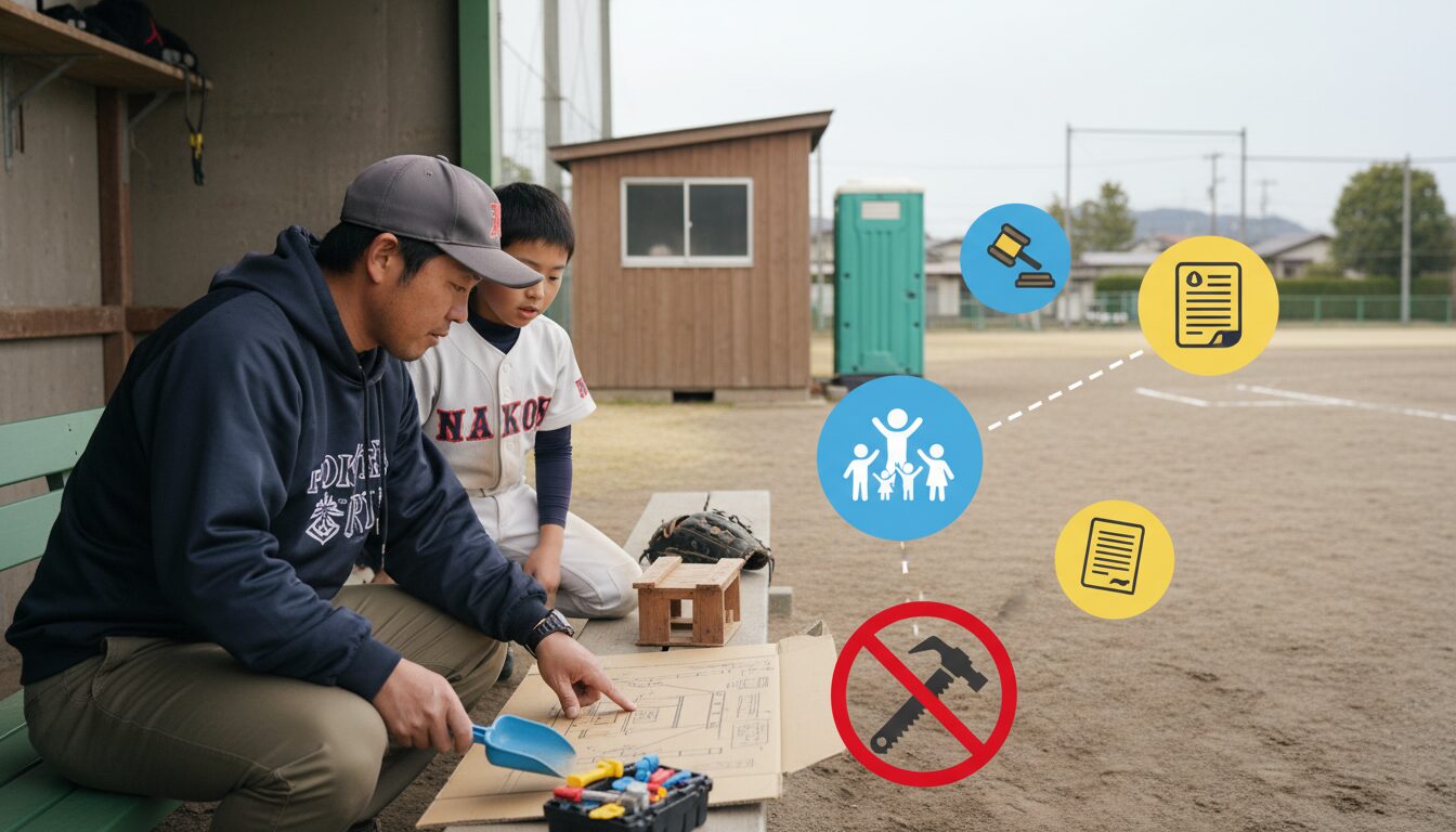 札幌市の「無許可建築・撤去勧告」ニュースが突きつけた現実を表現した本文前半のイメージ (生成AIによるイメージ)