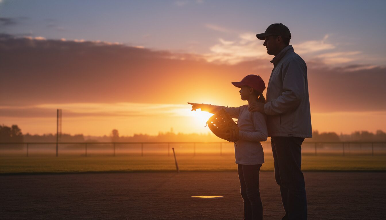 「女の子は中学でソフトボール」はもう古い？米女子プロ野球開幕から考える、我が子の選択肢の広げ方をイメージした親子の野球シーン (生成AIによるイメージ)