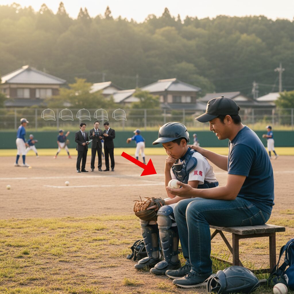 メジャー15球団が集結！横浜・織田翔希選手に向けられた「異例の熱視線」の正体を表現した本文前半のイメージ (生成AIによるイメージ)