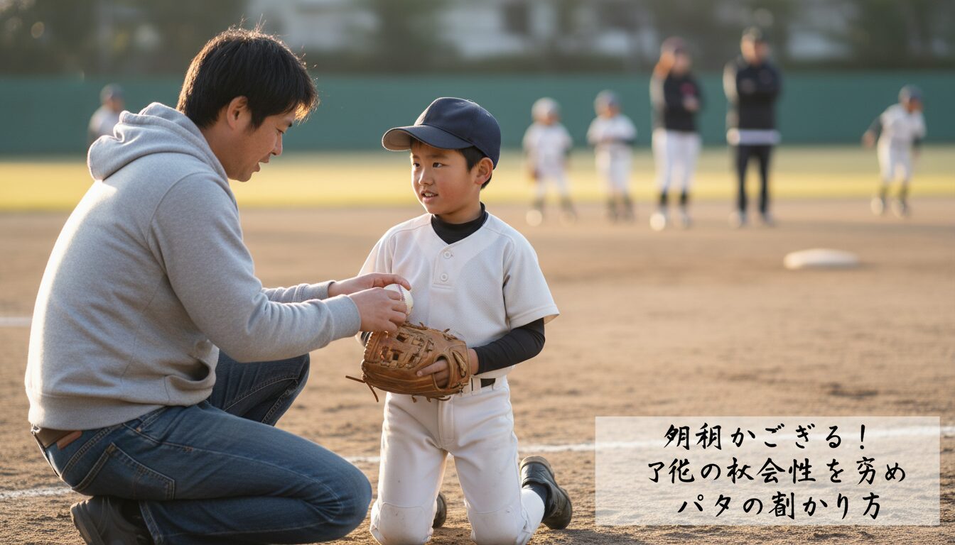 明日からできる！子供の社会性を育むパパの関わり方を表現した本文中盤のイメージ (生成AIによるイメージ)