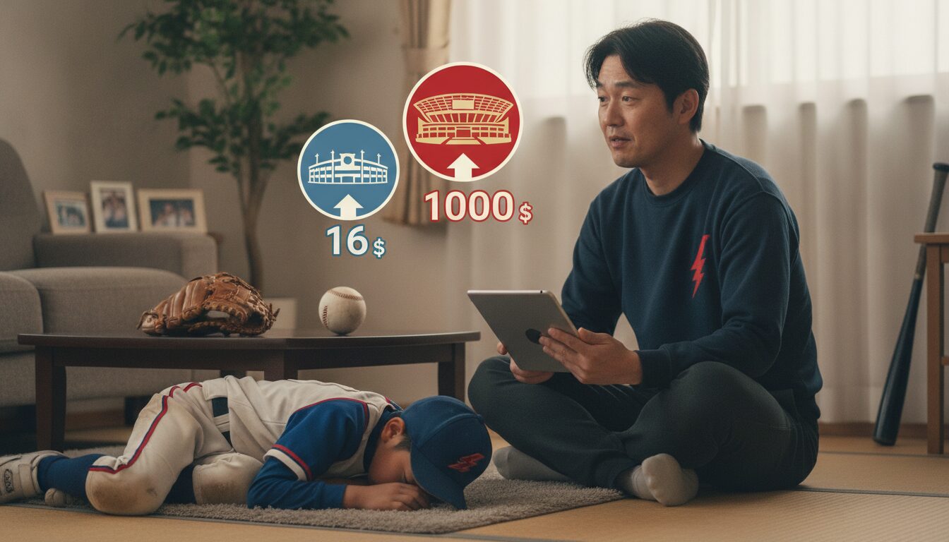ニュースの深層：「高校野球の収入は米国の100分の1」が意味するものを表現した本文前半のイメージ (生成AIによるイメージ)