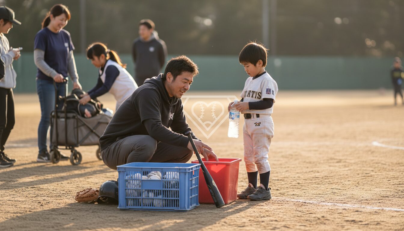 「野球の前に整理整頓」は順番が逆？賛否両論から考える本質を表現した本文中盤のイメージ (生成AIによるイメージ)