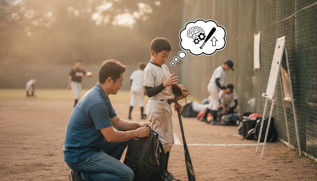 学力は「保険」ではなく「野球を有利に進める最強の武器」を表現した本文中盤のイメージ (生成AIによるイメージ)