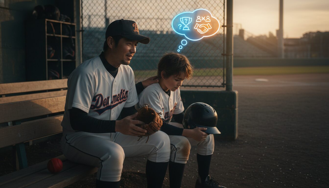 プロ野球のベテランすら揺さぶる「承認欲求」の正体を表現した本文前半のイメージ (生成AIによるイメージ)