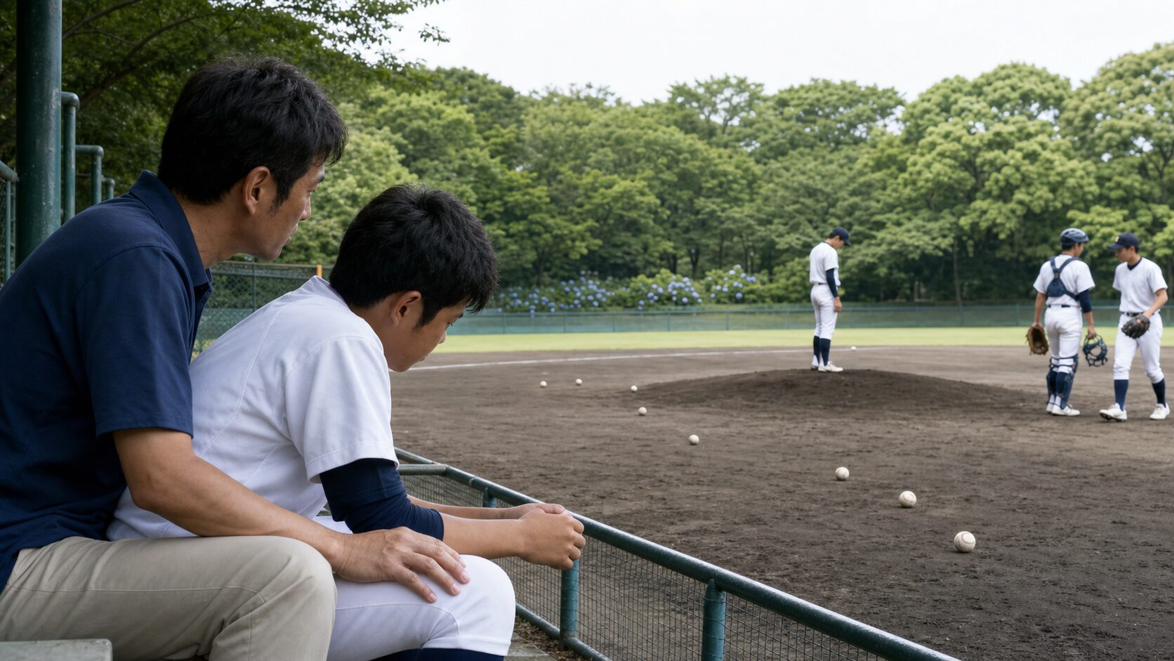 「8失点」だけでは見えない、萬谷堅心の崩れ方を表現した本文前半のイメージ (生成AIによるイメージ)