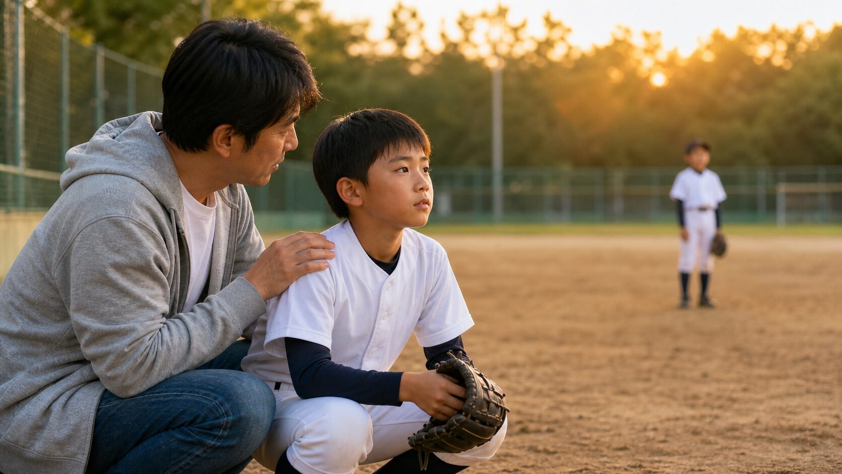 元仲間と戦う時、親はどんな言葉をかけるべきかを表現した本文中盤のイメージ (生成AIによるイメージ)