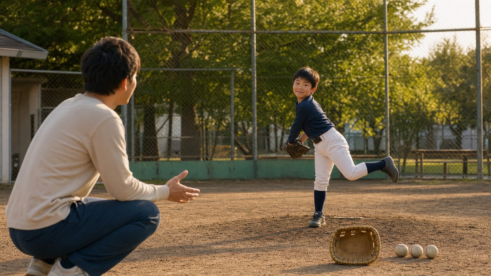 少年野球で試したい、最高球速と勝敗に偏らない7つの観戦ポイントを表現した本文中盤のイメージ (生成AIによるイメージ)