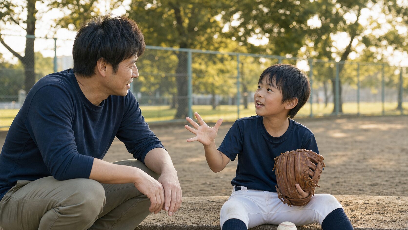 軽いきっかけを本気へ変える、家庭での声かけを表現した本文中盤のイメージ (生成AIによるイメージ)