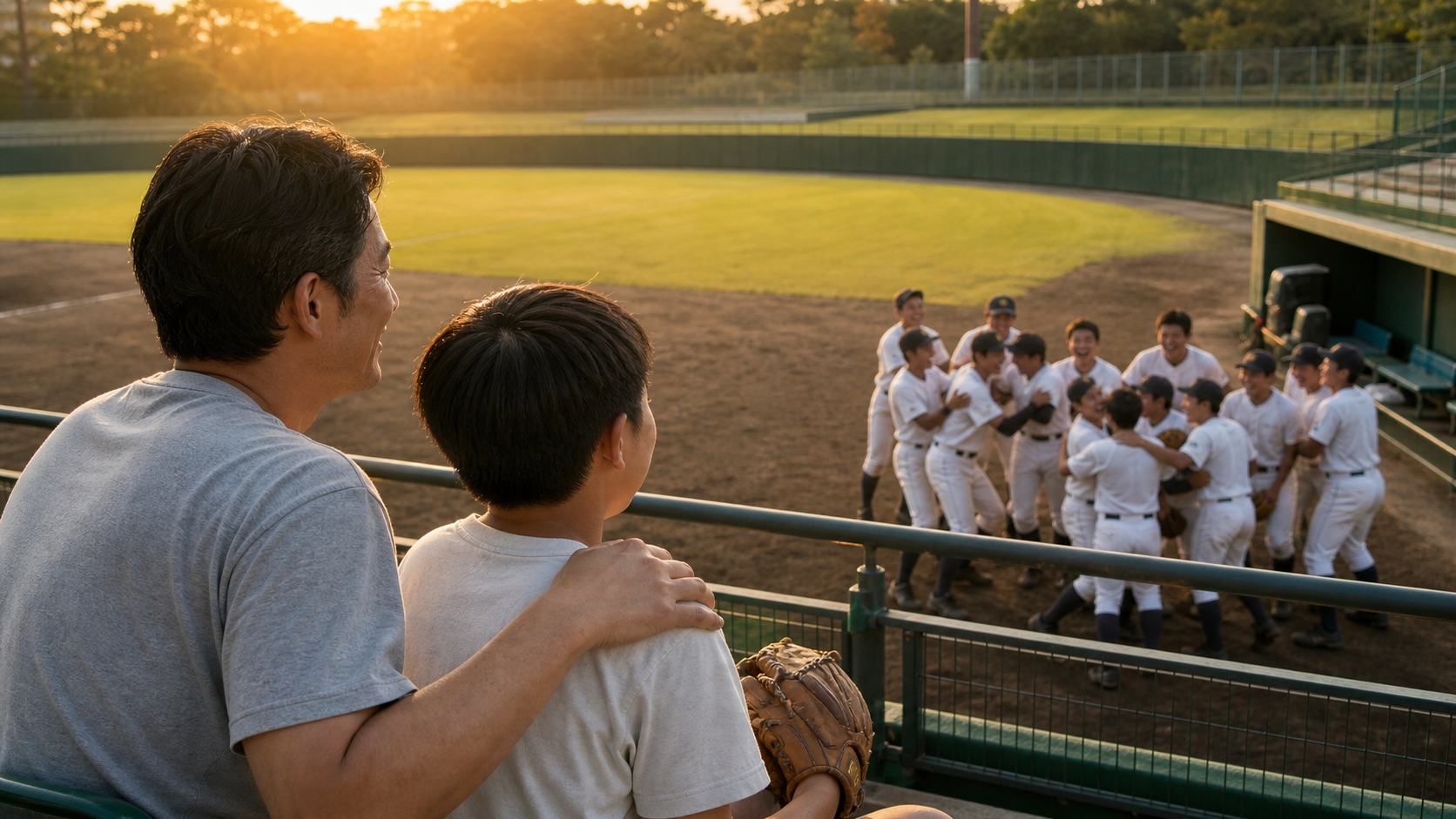 三重の「アナログ野球」は何を捨て、何を信じたのかを表現した本文前半のイメージ (生成AIによるイメージ)