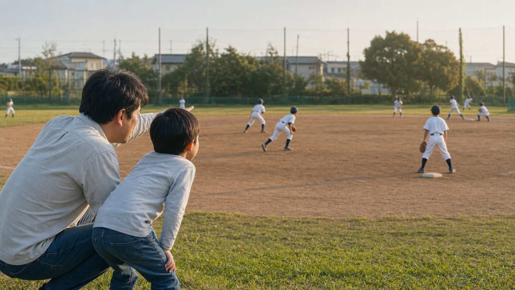 甲子園中継で見つけたい6つの観察テーマを表現した本文中盤のイメージ (生成AIによるイメージ)